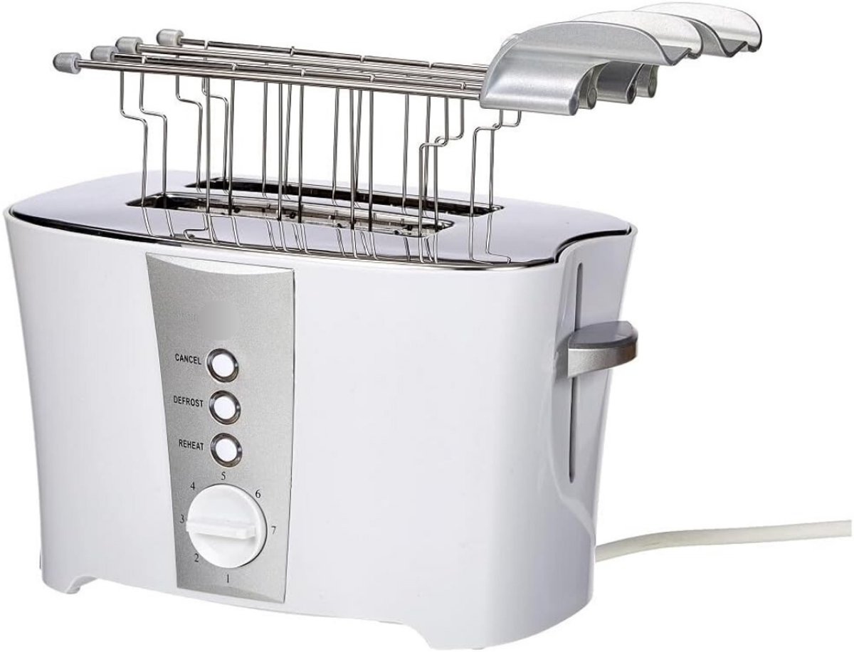 VIN® Broodrooster met Tostiklemmen - Tosti Apparaat 600 Watt – Toaster 240 Volt - Wit
