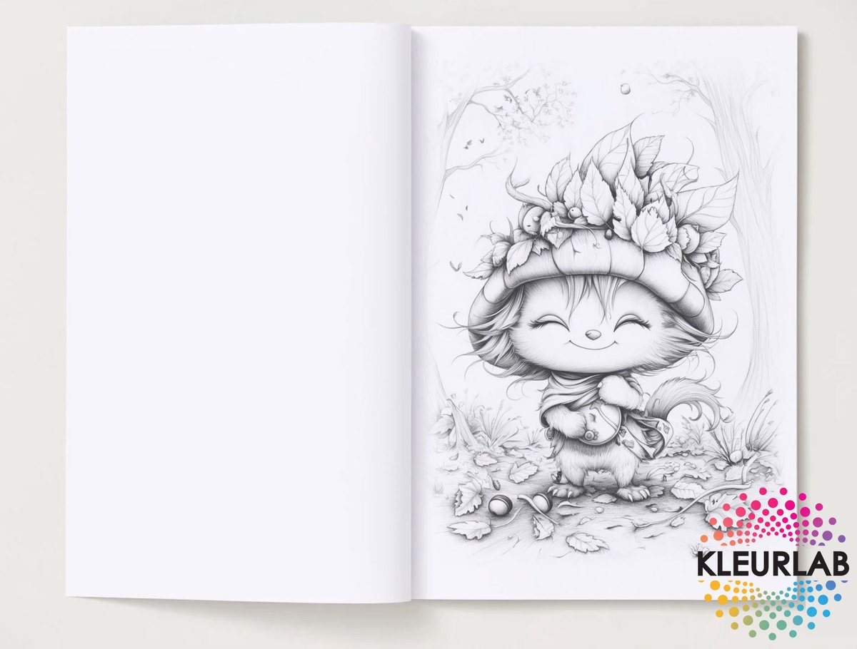 KleurLab® - Het Magische Bos - Kleurboek voor Volwassenen - Fantasy - Natuur - Dieren - 48 A4 Kleurplaten - Enkelzijdig Bedrukt — afbeelding 4