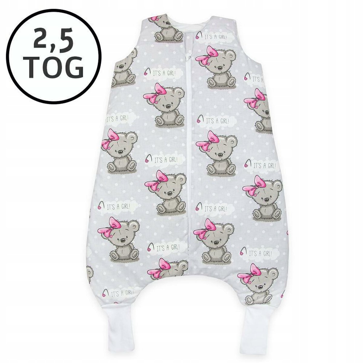 Hele Jaar Baby Slaapzak met Broekspijpen 56-68 XS 2.5 TOG Katoen