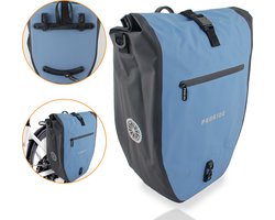 Proride® Enkele Fietstas - 100% Waterdicht - 28 Liter - Pakaftas Elektrische Fietsen - Schoudertas - Inclusief Schouderband en Laptophoes - Bagagedrager - Reflector - Magnetische sluiting - Blauw - Fietszakken
