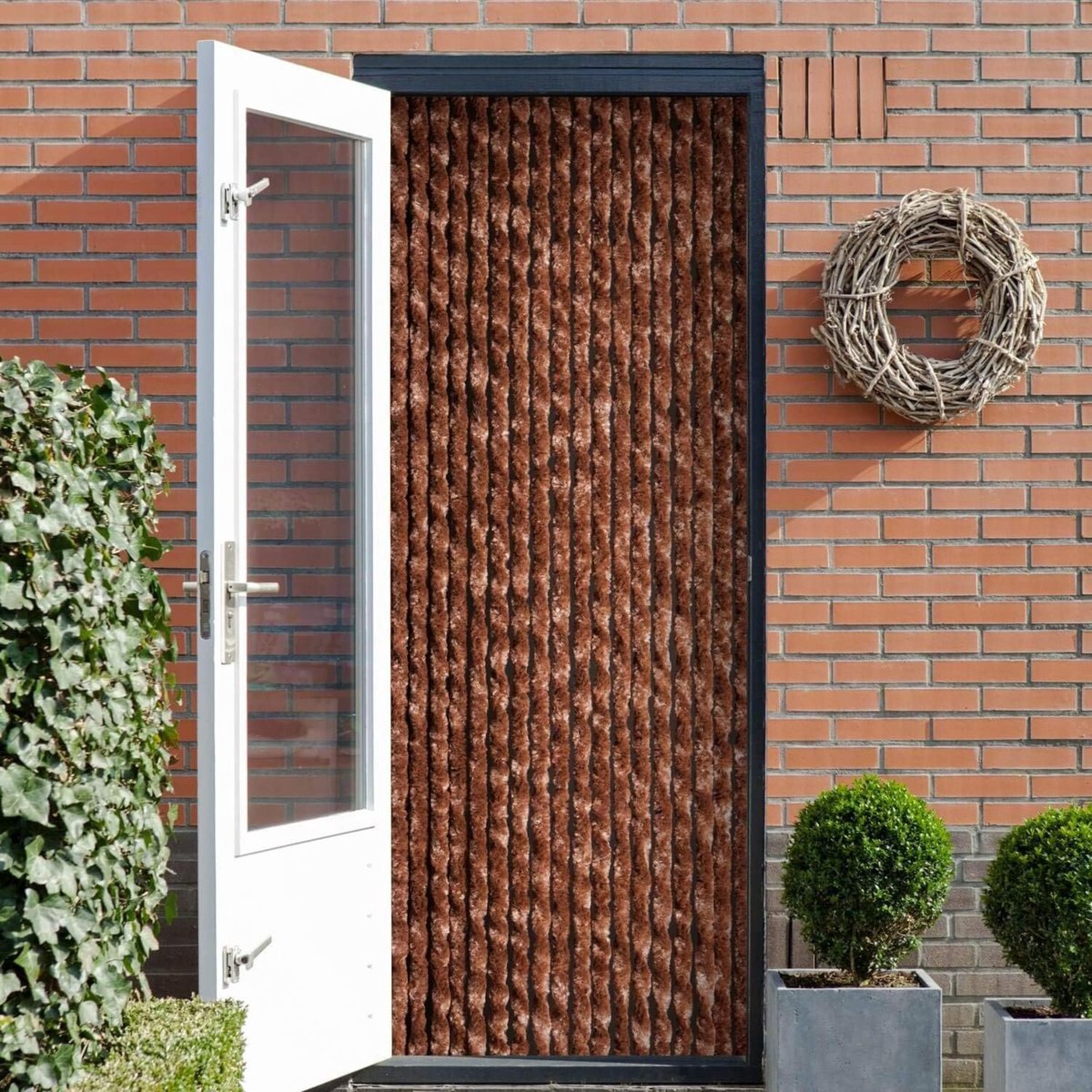 Thuys – Vliegengordijn Kattenstaart – Deurgordijn – Hordeur – Bruin