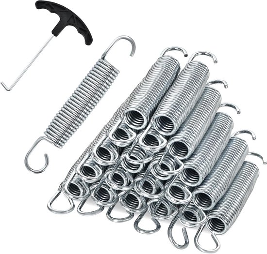 COSTWAY 20 stuks reserveveren voor trampoline, 140 mm, trampolineveren van verzinkt staal, voor trampoline, diameter 244 cm, 305 cm, 366 cm, 427 cm, 457 cm, 487 cm