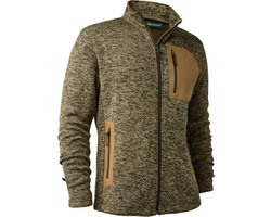 Deerhunter Sarek Knitted Jas- Butternut Melange-Winddicht Fleece Outdoor Fleece Maat S