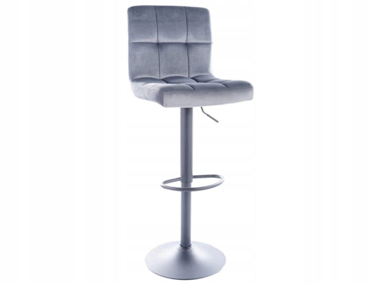 Hoker C-105 Velvet - Stijlvolle Grijze Barstoel met Rugleuning