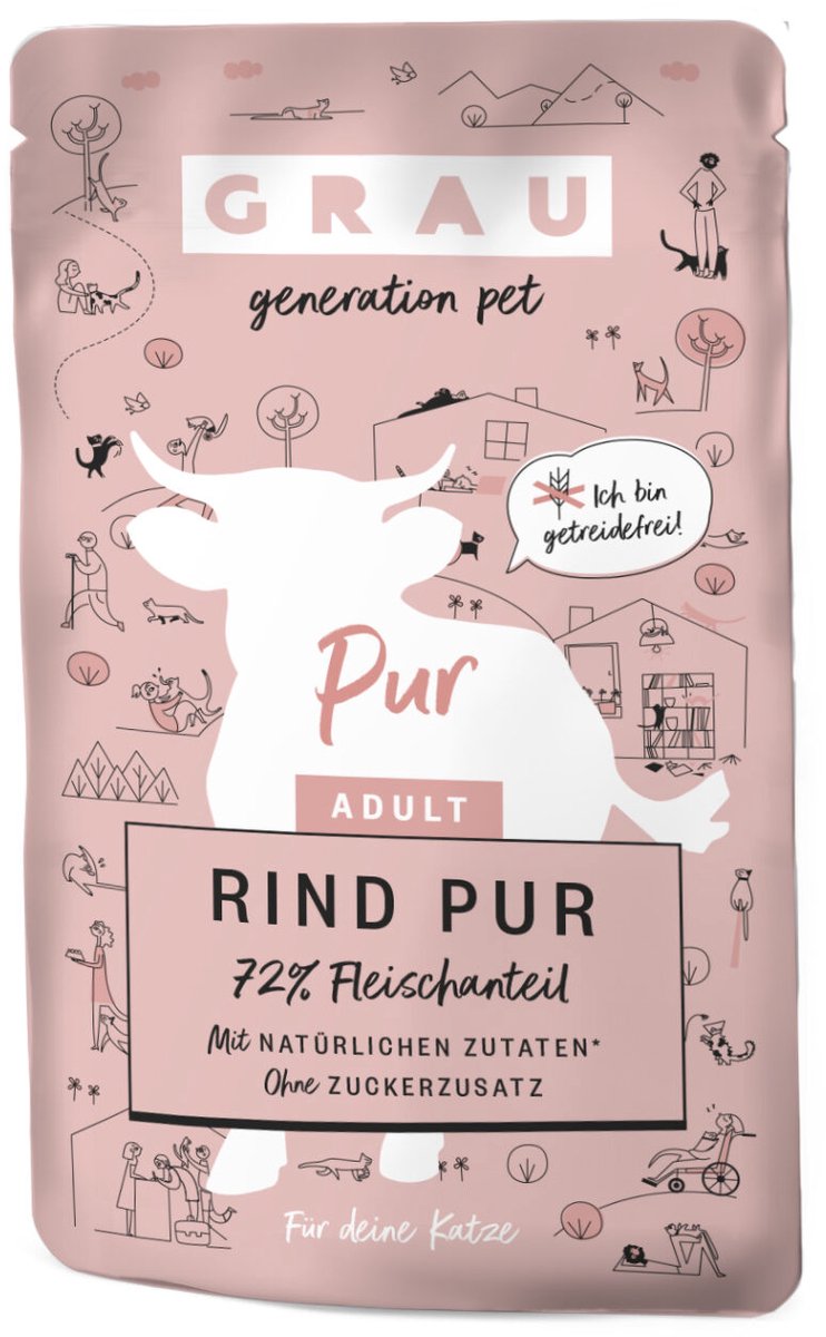 GRAU Grau Rund Puur Pouch - 16 x 125 g