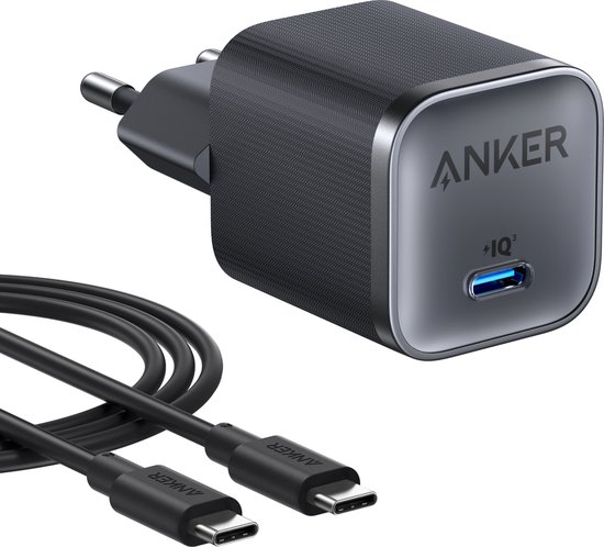 Anker Nano Charger (45W 1C) – Compacte GaN USB-C-oplader met opvouwbare stekker – Zwart