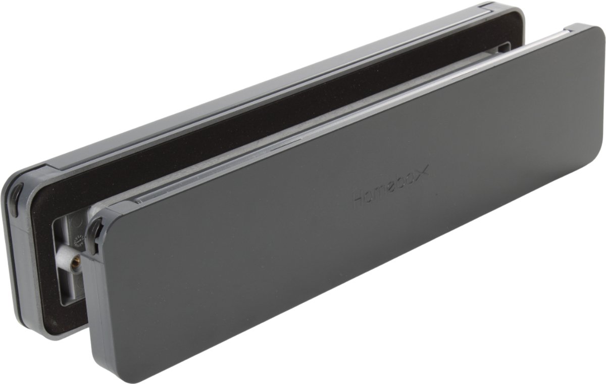 Homebox - de isolerende, tochtvrije en geluiddempende brievenbus – buitendeel aluminium antracietgrijs RAL7016 - binnendeel in antracietgrijs RAL7016