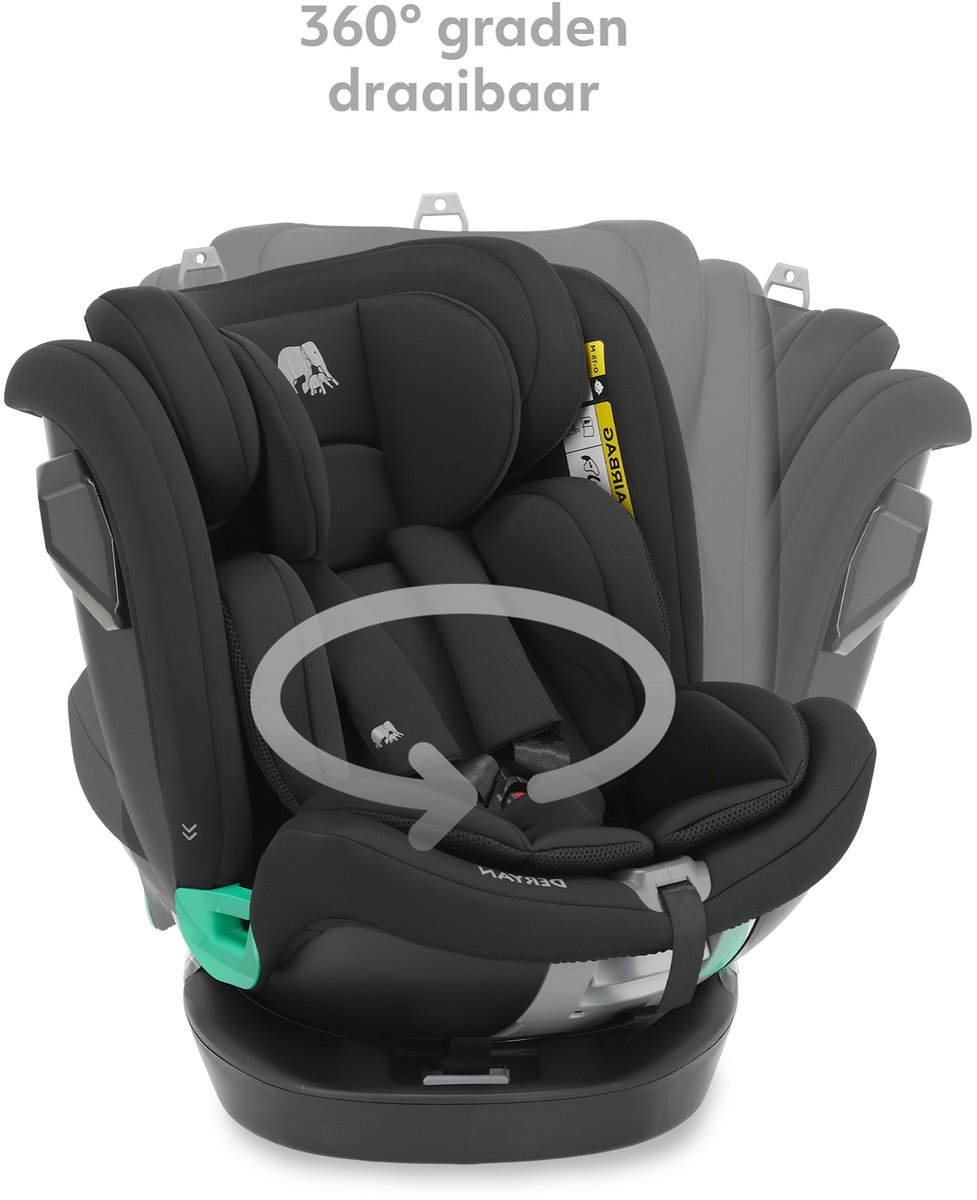 Deryan Colin Luxe Autostoel I-Size - 360° Draaibaar - Isofix - Zwart – foto 2