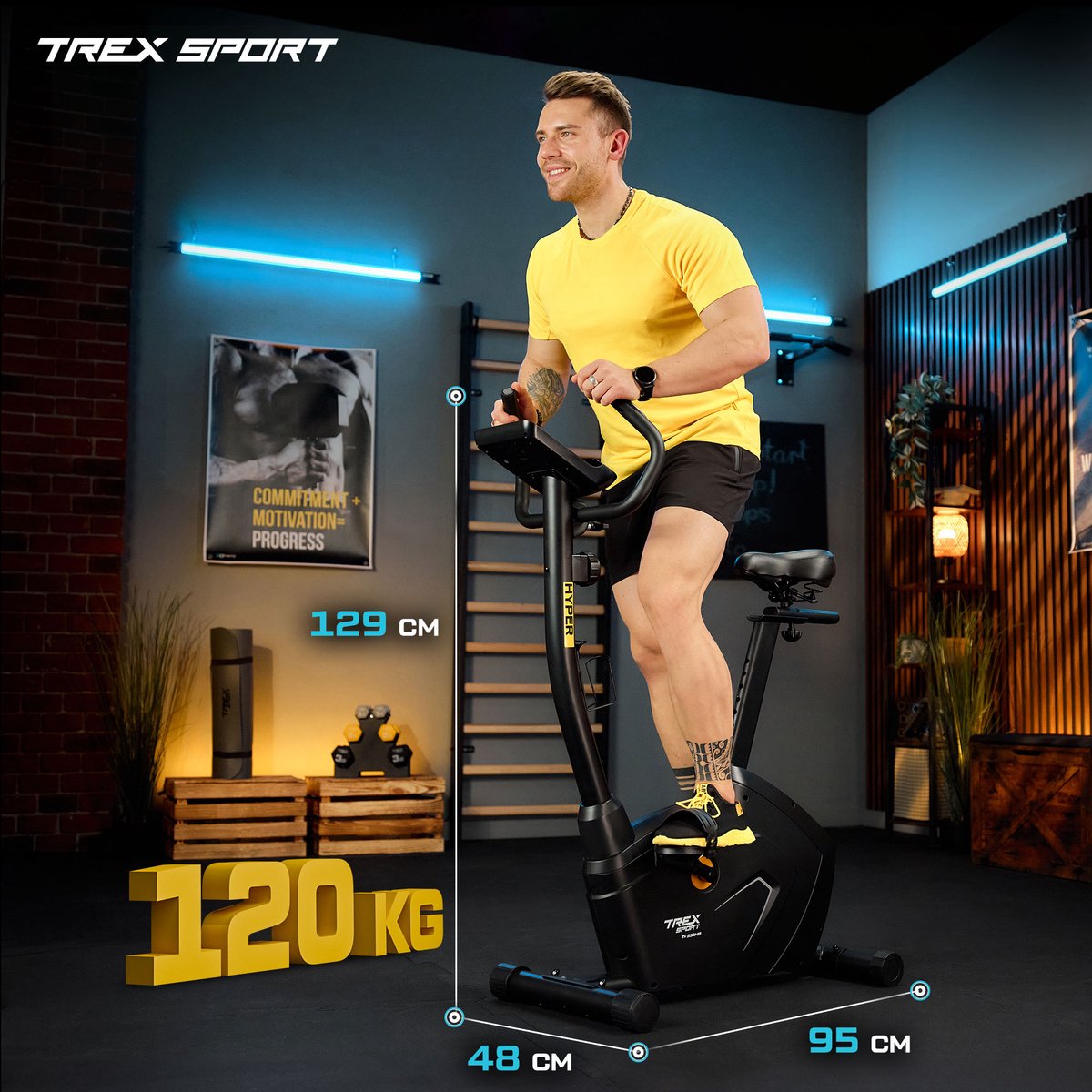 Trex TX-550MB Hometrainer Magnetisch Vliegwiel 7 kg Zwart - afbeelding 2