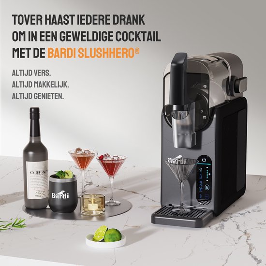 Bardi Slush Hero® Combi – Slushmachine - Slush Puppy Maker 2,6L + 12 Slush Lepelrietjes – Voor Slushies, Milkshakes, Frappé & Frozen Cocktails – Zelfreinigend – Zwart — afbeelding 5