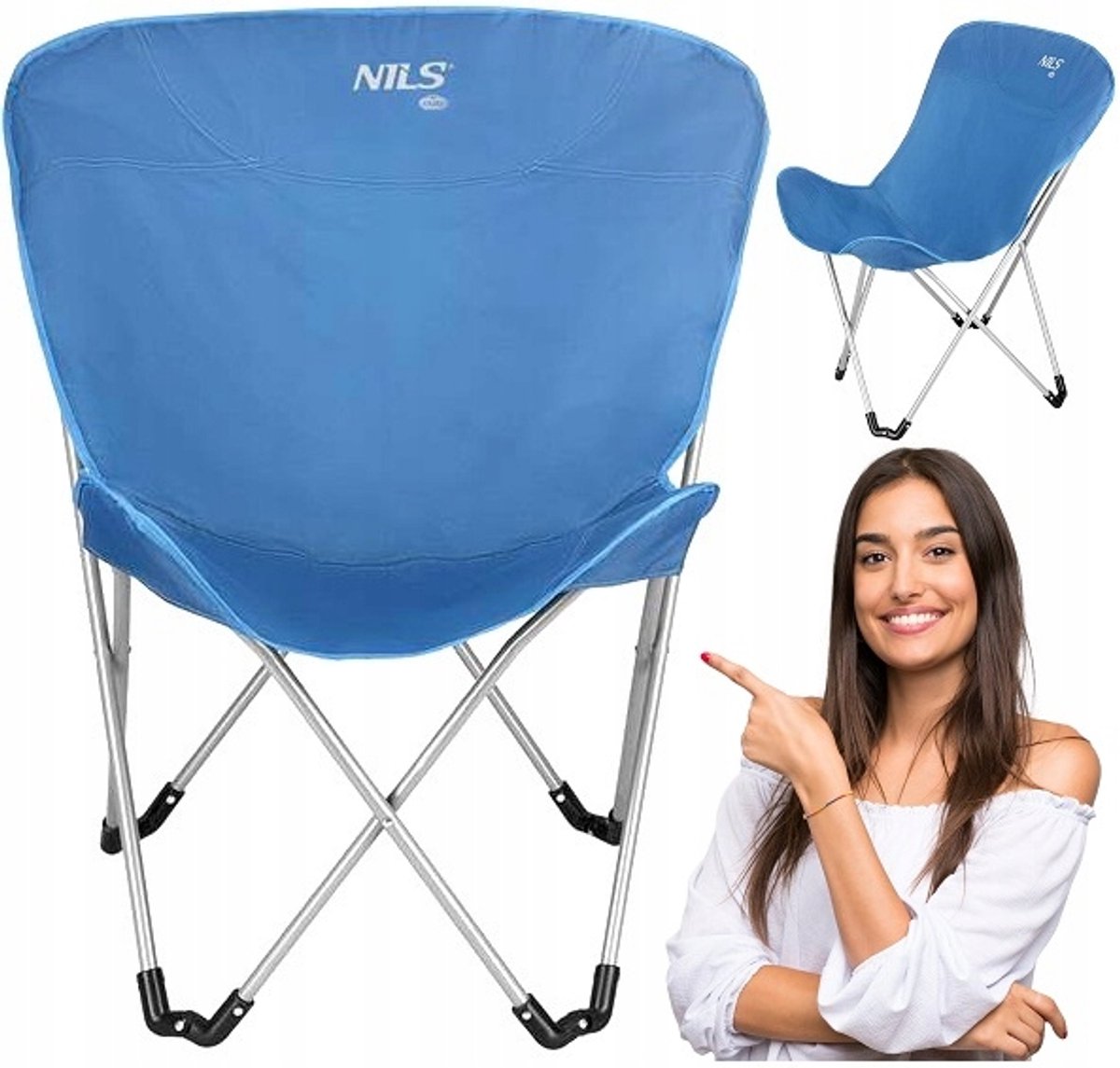 Nils Camp Campingstoel Blauw - Comfortabel en Draagbaar