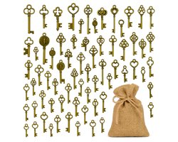 Waterval® Antique Keys Gift Set – 75 stuks – Brons – Vintage Sleutels voor Creatieve DIY Projecten