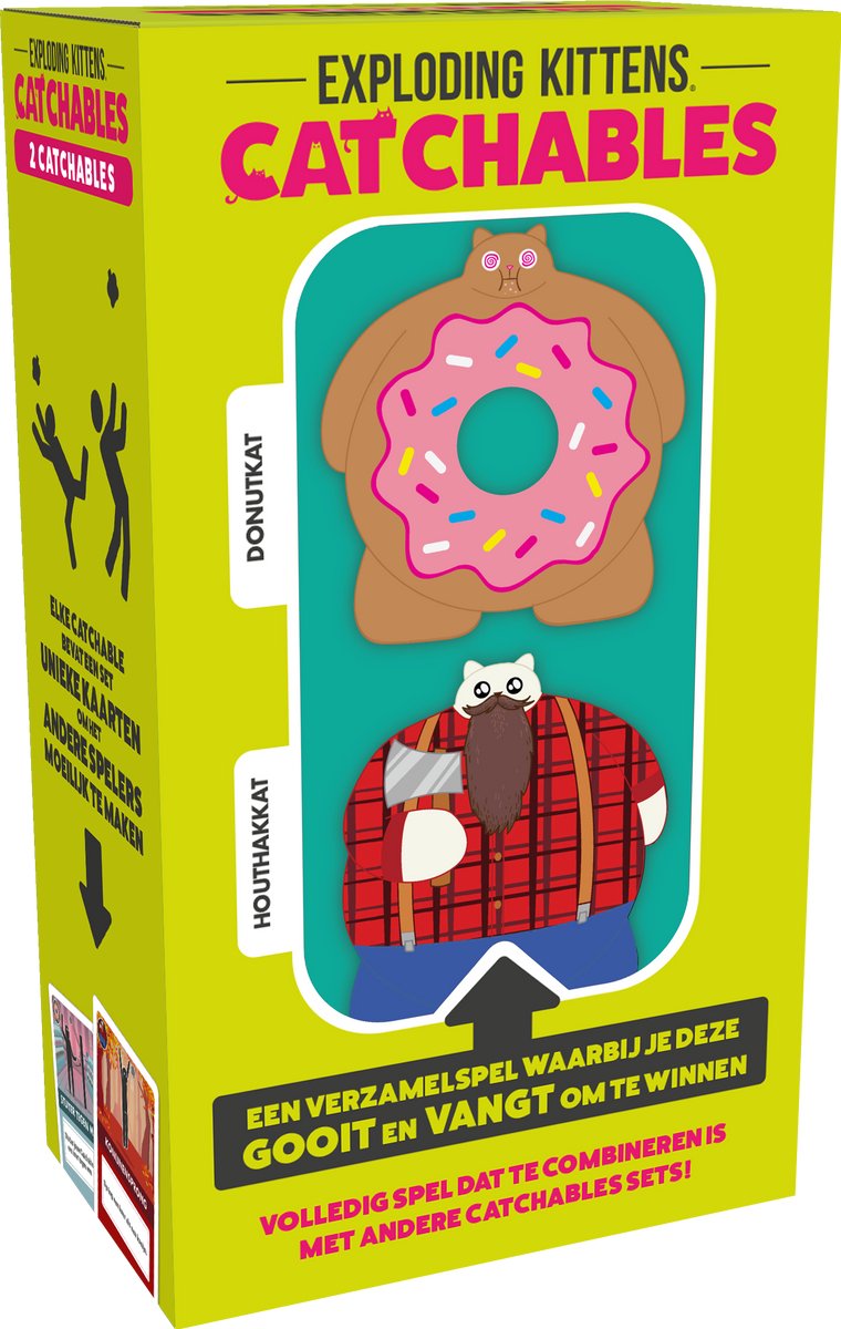 Catchables - Exploding Kittens - Houthakkat & Donutkat - Familiespel - Partygame