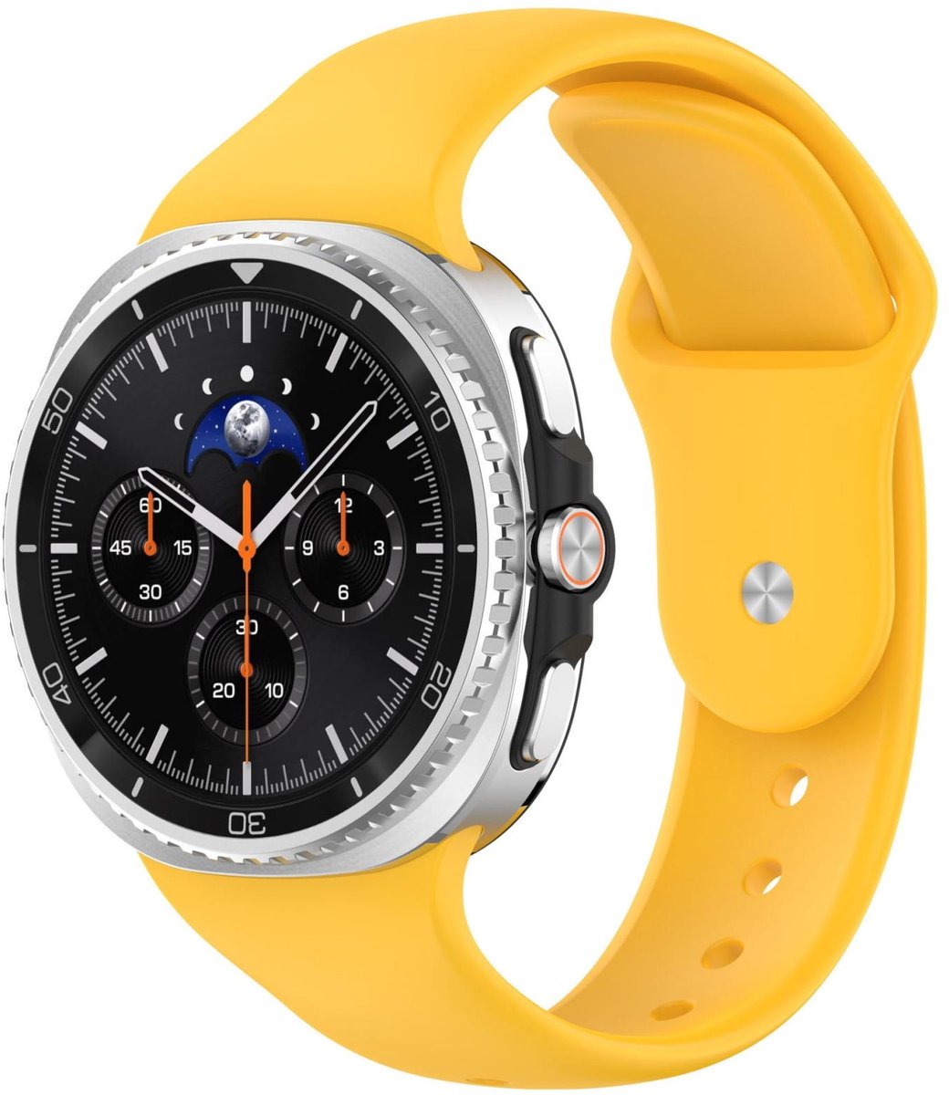 Siliconen bandje - geschikt voor Samsung Galaxy Watch 8 (40mm) / Galaxy Watch 8 (44mm) / Galaxy Watch 8 Classic - druksluiting - geel