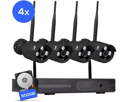 Teceye Compleet Camera Beveiliging Set met 4x Wifi IP Camera - CCTV Camerasysteem, Beveiligingscamera binnen , Wifi Beveiligingscamera Set Buiten - Beveiligingscamera - Beveiligingscamera buiten - Beveiligingscamera Draadloos buiten
