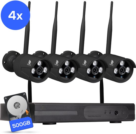 Teceye Compleet Camera Beveiliging Set met 4x Wifi IP Camera - Teceye - €199,00