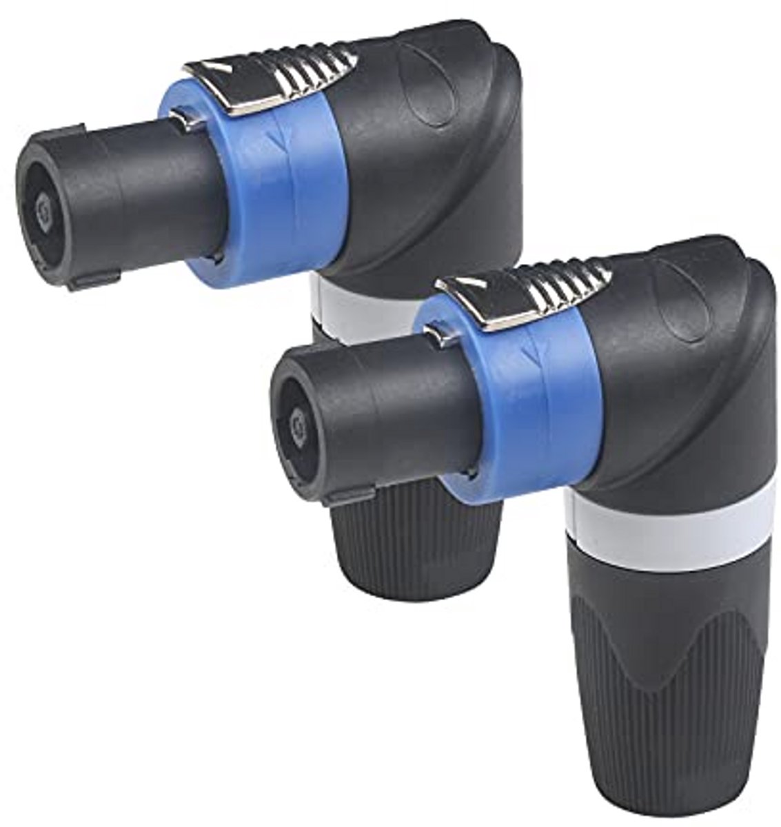 2-Pack Rechte Hoek Speakon Stekker 2-Polig Luidsprekerkabel - Schroefbare Twist Lock Inbouwbus
