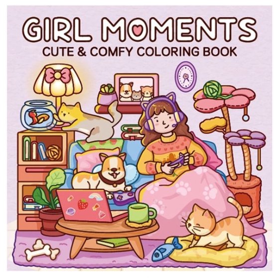 Livre de coloriage Cozy - Livre de coloriage Moments entre filles - Livre de coloriage Enfants avec des Filles mignonnes et des scènes du quotidien - Livre de coloriage pour adultes et Enfants - Soulagement du stress et relaxation créative