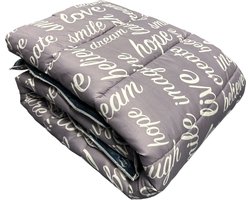 Dubbelzijdig Dekbed zonder Overtrek - 240x220cm - Grijs/Wit - Wasbaar Dekbed - Hoesloos Dekbed - Tweepersoons Dekbed