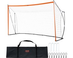 VEVOR 3,66x1,83m Draagbaar Voetbaldoel Soccertor Voetbalnet Achtertuin Oranje