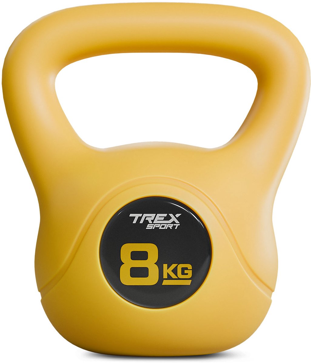 Trex Sport TX-008CKB - Kettlebell - Vinyl trainingsgewicht - 8 kg - Met brede handgreep