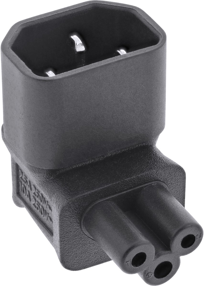 C5 - C14 voeding adapter haaks / zwart