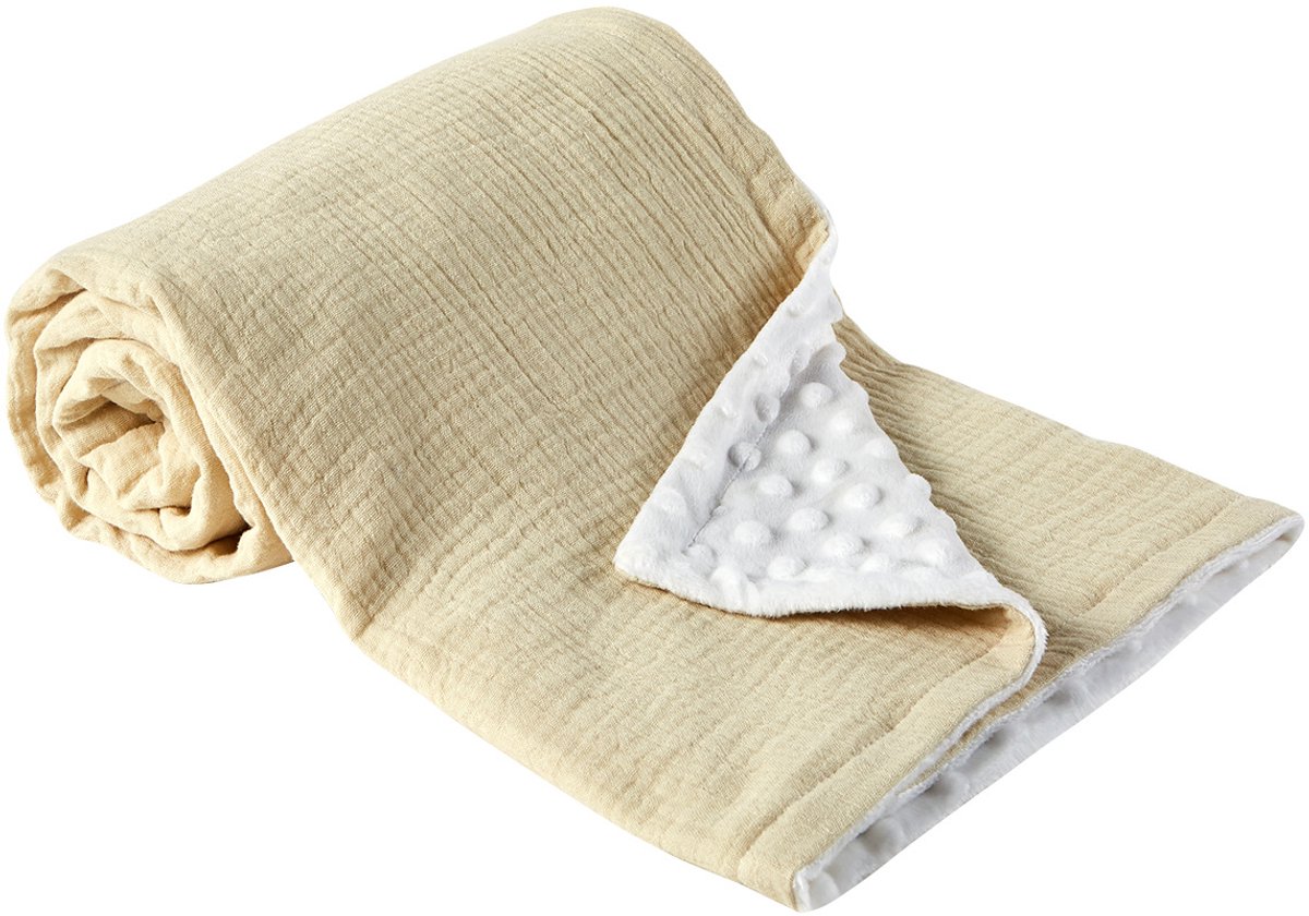 Babydeken - Puur katoenen babydeken - Pasgeboren - Zachte kruipdeken voor kinderen - Peuter katoenen gaas slaapdeken - Unisex - 120 x 100 cm - Stijl B