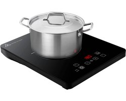 Inventum KI120T inductie kookplaat 1 kookzone - 1-fase plug en play - Timer - Kinderslot - 10 standen - Pan 15/20 cm - Vrijstaand - Zwart