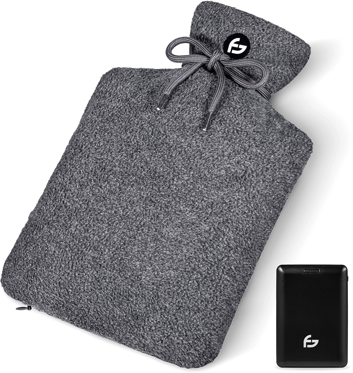 Elektrische Kruik - 3 standen - Kruik - 10.000 mAh Powerbank - Wasbare Hoes - Oplaadbare Kruik - Original Grey - Saaf Comfort