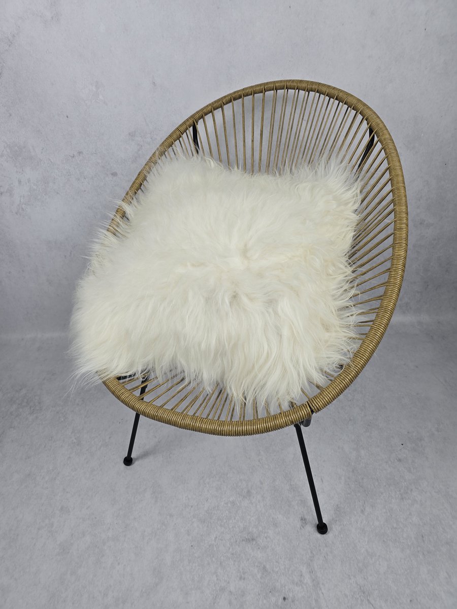 Kussen – Schapenvacht – IJslands – Exclusieve collectie – Woondecoratie – Wit – 100% echt natuurlijke wollen vacht – 50x50 cm