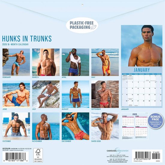 Hunks in Trunks Kalender 2026