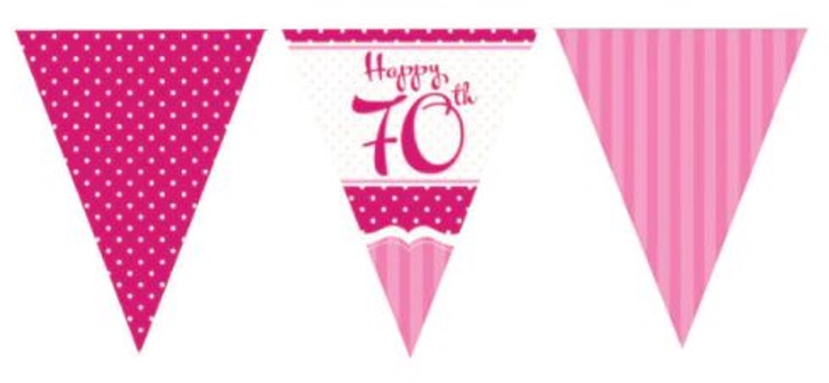 70 jaar slingers roze - wit