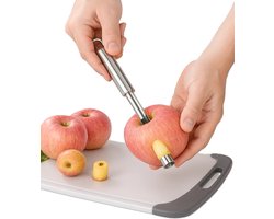 RVS Appelboor – Professionele Fruit Huller & Klokhuis Verwijderaar – 20 cm – Handzame Stalen Appel Ontpitter – Ideaal voor Appels, Peren & Dadels
