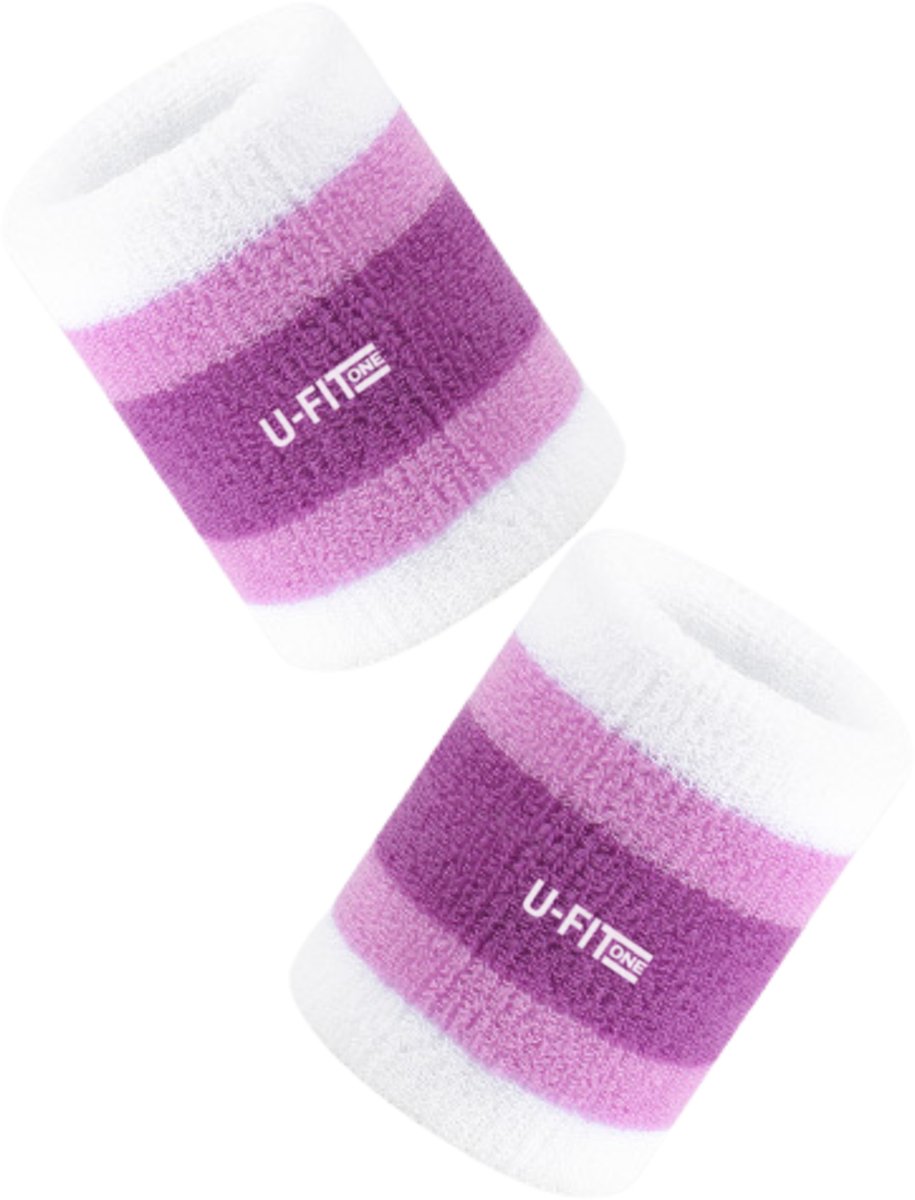 U Fit One Pols Zweetbandjes - Zweet Absorberende Polsband - Sportband voor Sport en Fitness - 2 Stuks - Roze