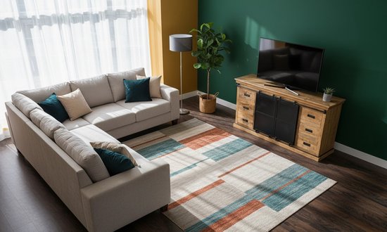 Milan Luxe Mangohouten Dressoir 200 cm – Industrieel Dressoir met Zwarte Stalen Schuifdeuren en 6 Lades – Volledig Gemonteerd – Medahomestore