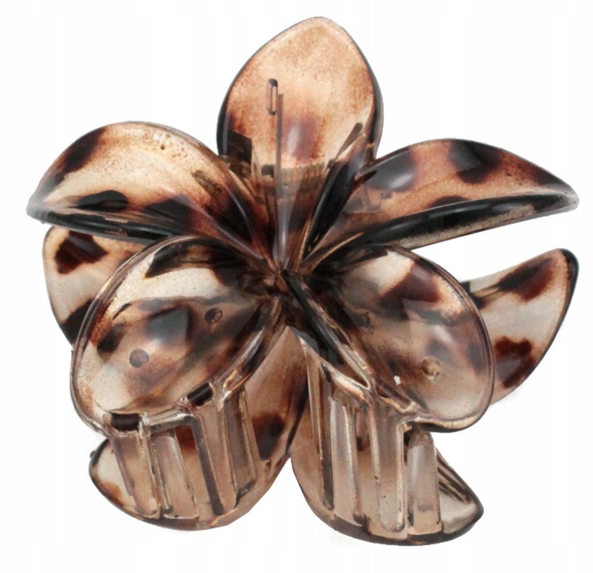 Grote Haarclip met Hawaiiaanse Panterprint Bloem - 8 cm