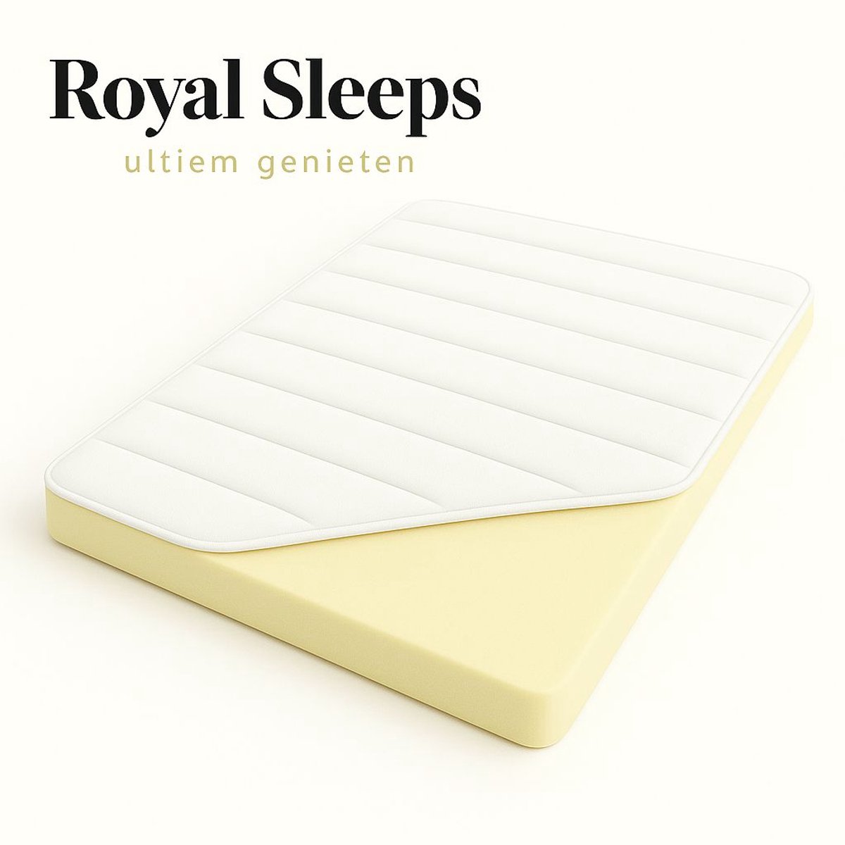 Royal sleeps Royal-sleeps 90x200 cm - Hr koudschuim - 15cm dik - Afritsbaar hoes wasbaar - Hotel kwaliteit - 90 x 200 cm - Gratis retourneren wit