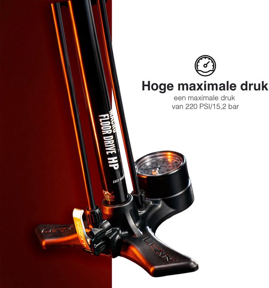Lezyne Macro HP Floor Drive - Hoge druk fietspomp - Fietspomp met analoge drukmeter - Presta en Schrader ventielen - Staal - Zwart van Lezyne — afbeelding 3