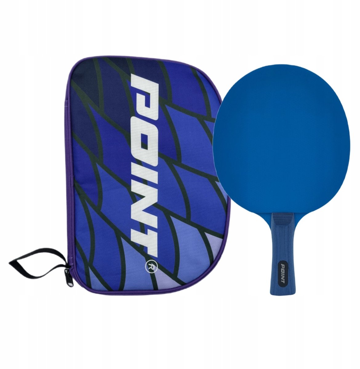 Merkloos Pingpong Set: Blauwe Raket & Beschermhoes