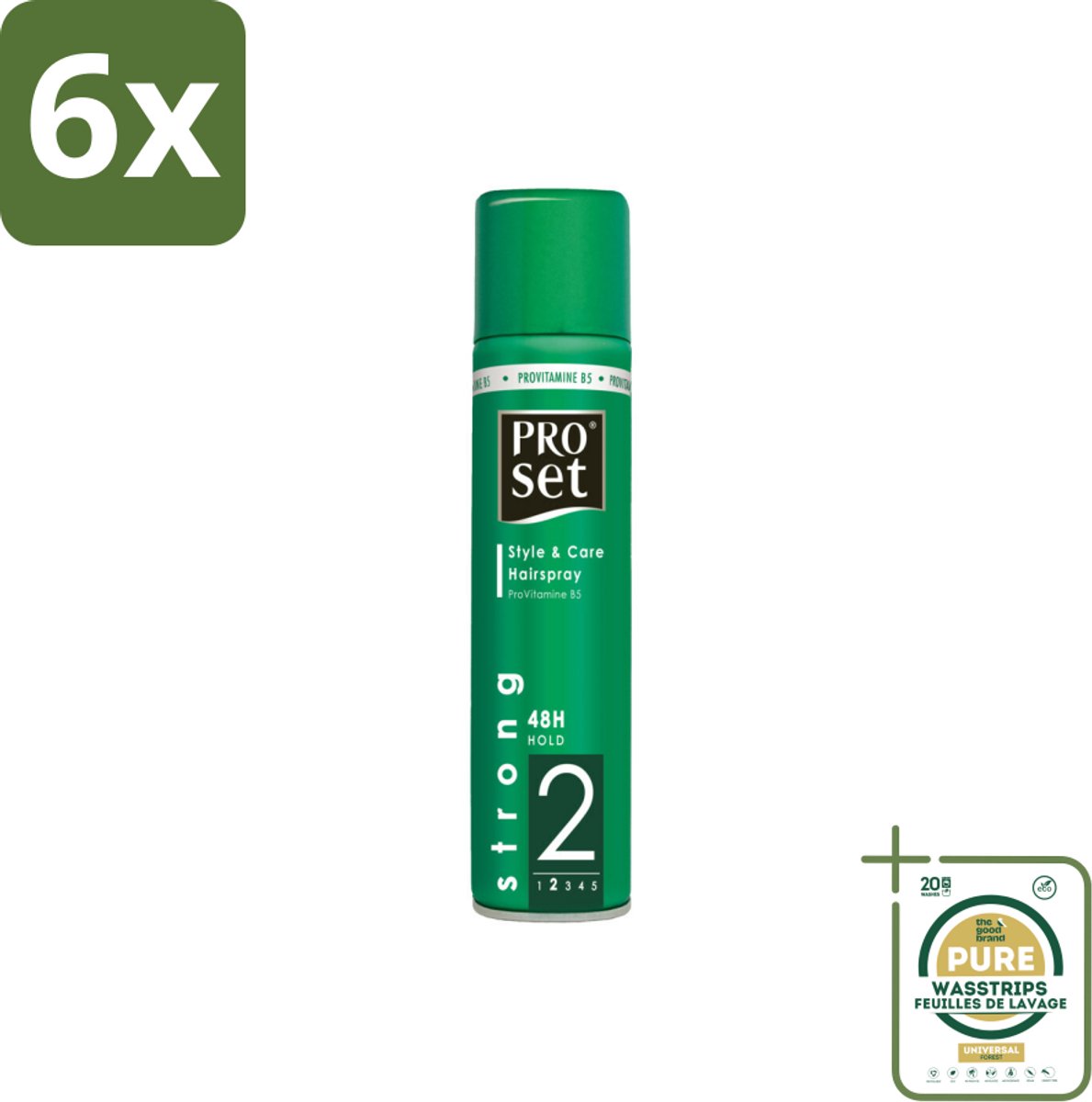 Proset Haarspray Sterk 300 ml - Voordeelverpakking - 6 stuks - 24 uur - ProVitamine B5