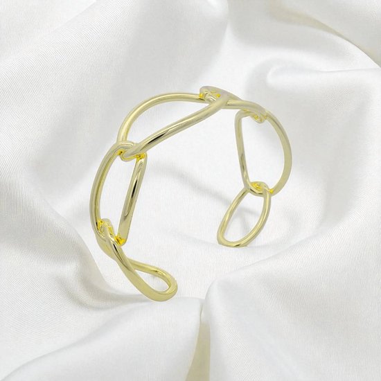 Bracelet Victoria Valenza doré, ovale et ajouré - Bracelet femme - Bracelet en or - Bracelet doré - Bracelet en or femme - 1 pièce