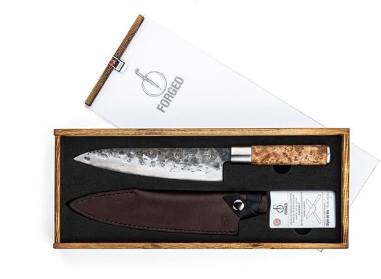 Forged VG10 Koksmes 20cm – Met Beschermhoes