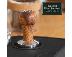 Tamper Set 51 mm - Hoogwaardige Espressotamper met Houten Handvat en Tampingmat - Professionele Barista Accessoires