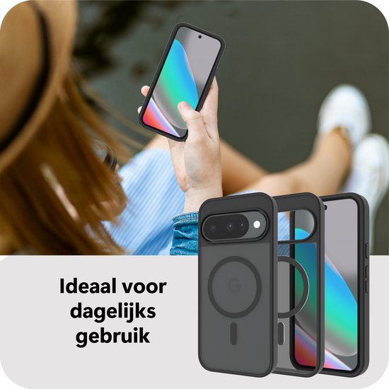 Étui Cazy compatible avec Google Pixel 10 / 10 Pro et MagSafe - Coque arrière de qualité militaire - Zwart