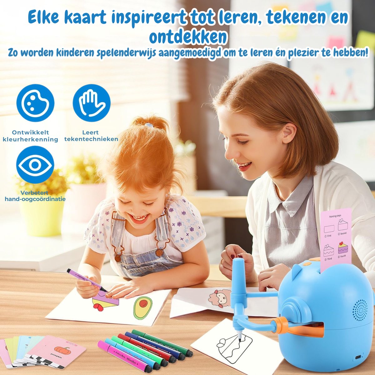 Pumpify Tekenrobot – Montessori Speelgoed – Leren Tekenen Voor Kinderen – Robot Speelgoed – Educatief Speelgoed – Motoriek Speelgoed – Speelgoed – 3 Jaar – 4 Jaar – 5 Jaar – 6 Jaar – 7 Jaar – 8 Jaar – Speelgoedboek — afbeelding 2