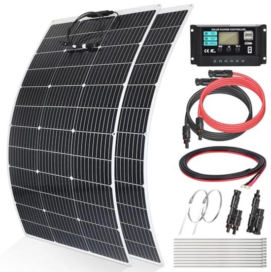 240W 12V Flexibel Zonnepaneel Set met Laadregelaar en Accessoires