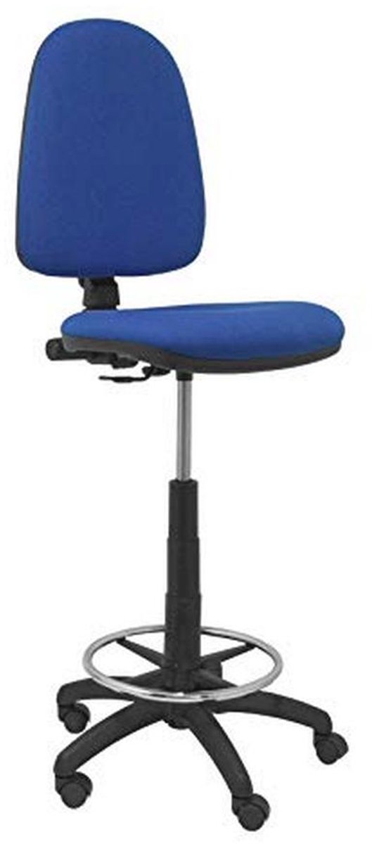 Ergonomische hoogteverstelbare kruk met voetensteun blauw