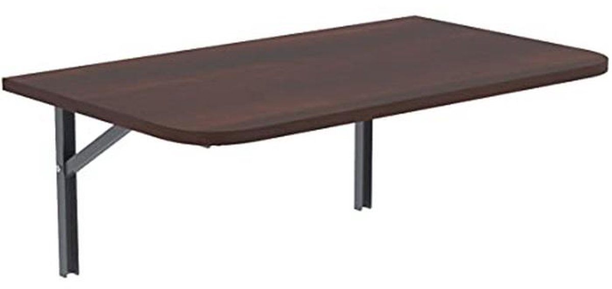 Opklapbare Wandtafel voor Keuken, Kantoor en Kinderkamer - Ruimtebesparend en Hoekig - 70cm x 50cm - Wit met Walnootlook