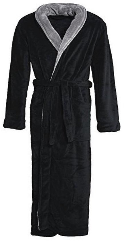 Heren badjas Outfitter coral fleece S t/m XXL 496000 Navy - De Arend Groothandel in kleding