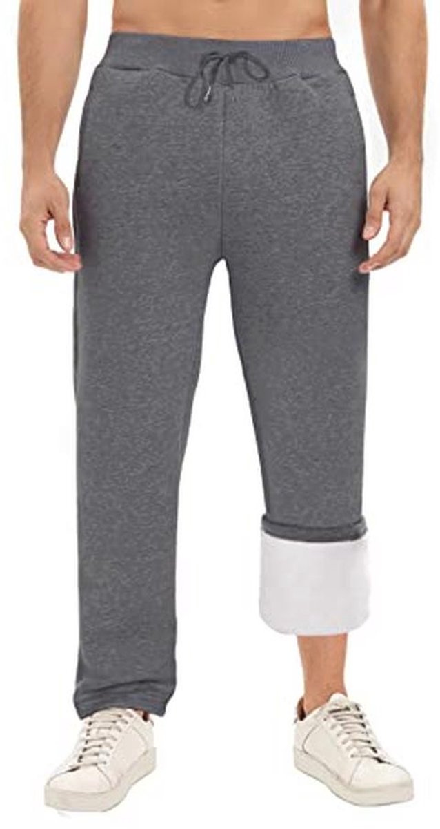 Comfortabele Joggingbroek voor Heren - Fleece Trainingsbroek met Recht Pasvorm en Elastische Taille